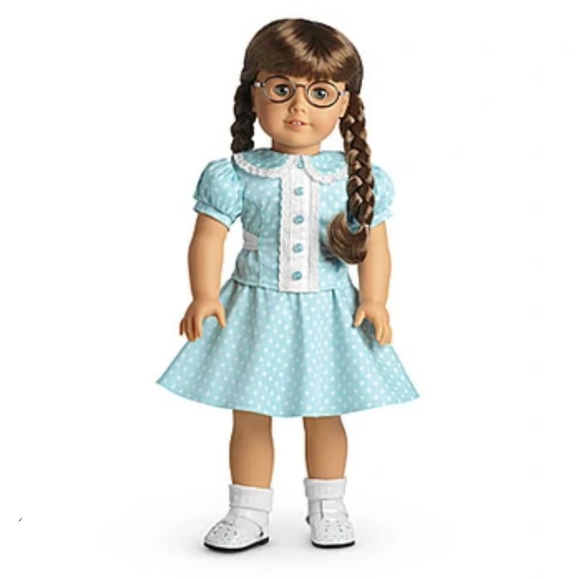 American Girl Toys Vintage American Girl Molly Doll Aqua Blue White